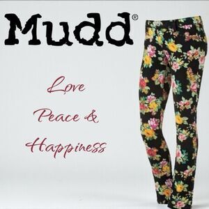 MUDD l Black Floral Jeans l Zip/Button l 2 Back Pocket Design l Juniors Size 11